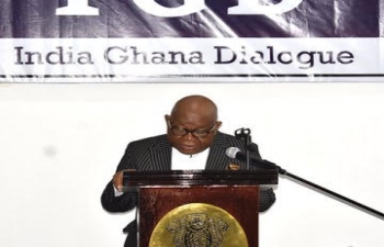 Amrit Mahotsav Inaugural Lecture of India Ghana Dialogue ‘Being Democracies’ was delivered by Prof AM Oquaye, former Parliament Speaker; the Dialogue was moderated by the High Commissioner 