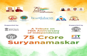 ICCR, New Delhi in collaboration with National Yogasana Sports Federation is organizing the ‘750 million Surya Namaskar’ project as part of Amritmahotsav from 12th January to 7th February 2022.