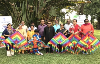 Celebrating Amrit Mahotsav  HCI, Accra celebrates Makar Sankranti with kite flying at India House.