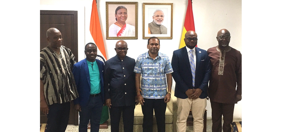 Volta Regional Minister Dr. Archibald Yao Letsa led a delegation to discuss with High Commissioner cooperation with India especially in skill development, and also possible twinning of the Region