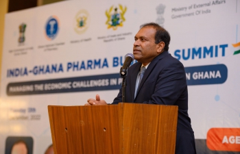Addressing India-Ghana Pharma Business Summit in Accra