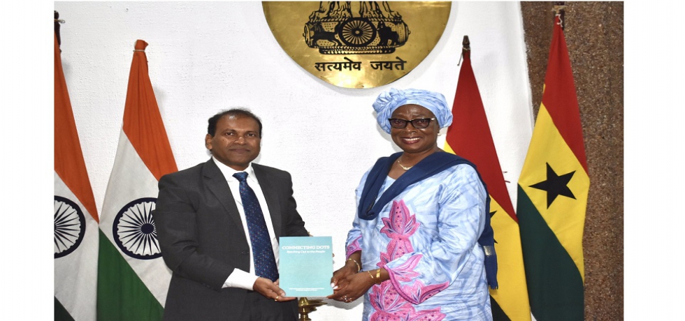 High Commissioner presented to former Chief Justice Sophia Akuffo ‘Connecting Dots - Reaching Out to the People’, an account of his regional outreach in Ghana bringing India closer to the regions
