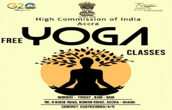 FREE Yoga classes at the High Commission of India, Accra